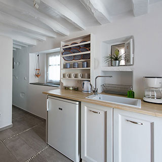 The kitchen of the apartment